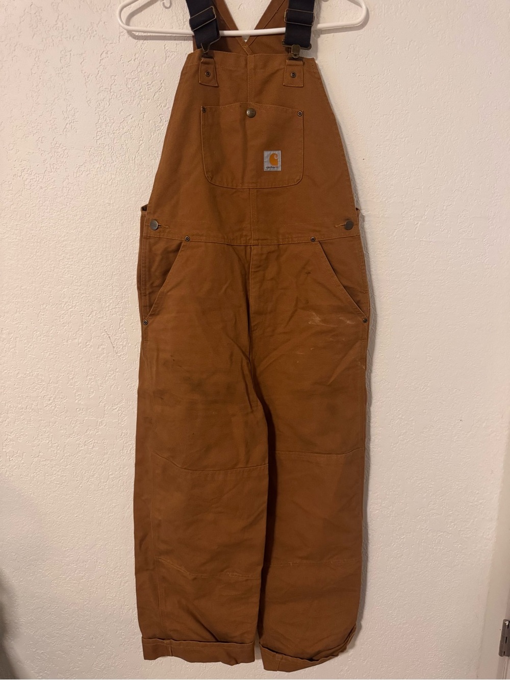 Carhartt Brown Duck Cargo Overalls with Straps